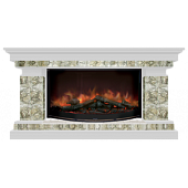 Каминокомплект Glenrich Брайтон Карелия 86 (белый)+Rondo S86