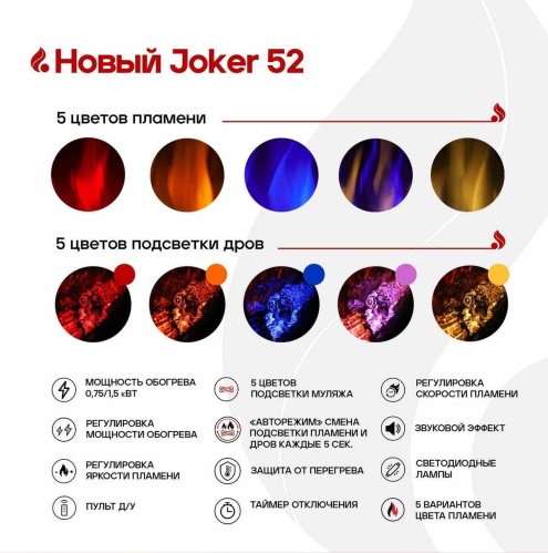 Линейный электрокамин Real Flame Joker 52 в Костроме